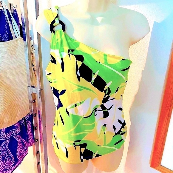 Cache Tropical Off Shoulder Stretchy Body Con Top Medium - Picture 1 of 4